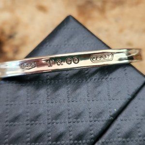 Tiffany & Co. Narrow 1837 Oval Cuff Bracelet Sterling SIlver